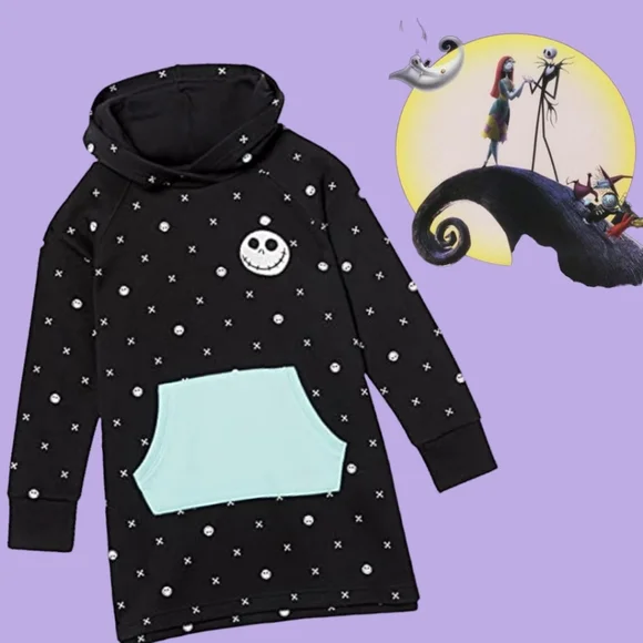 Disney's Amazon Essentials | Shirts & Tops | Disneys Nightmare Jack Hoodie  Dress Nwt | Poshmark